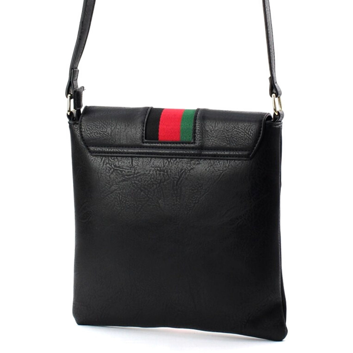 Crossbody Black Striped Bee Flap Bag