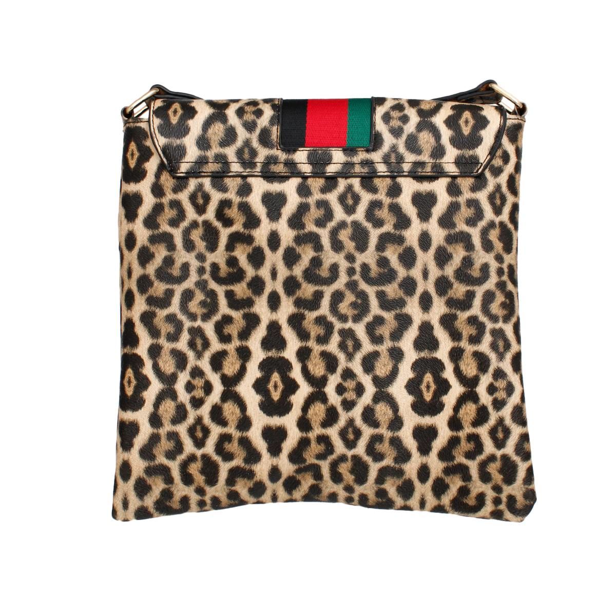 Crossbody Leopard Striped Bee Flap Bag