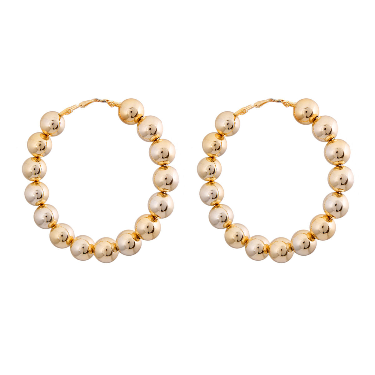 Gold Ball Hoop Earrings