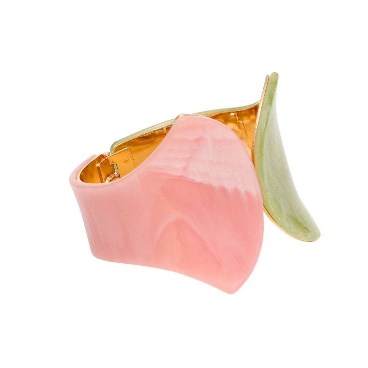 AKA Pink Green Pointed Marble Cuff Bracelet Women