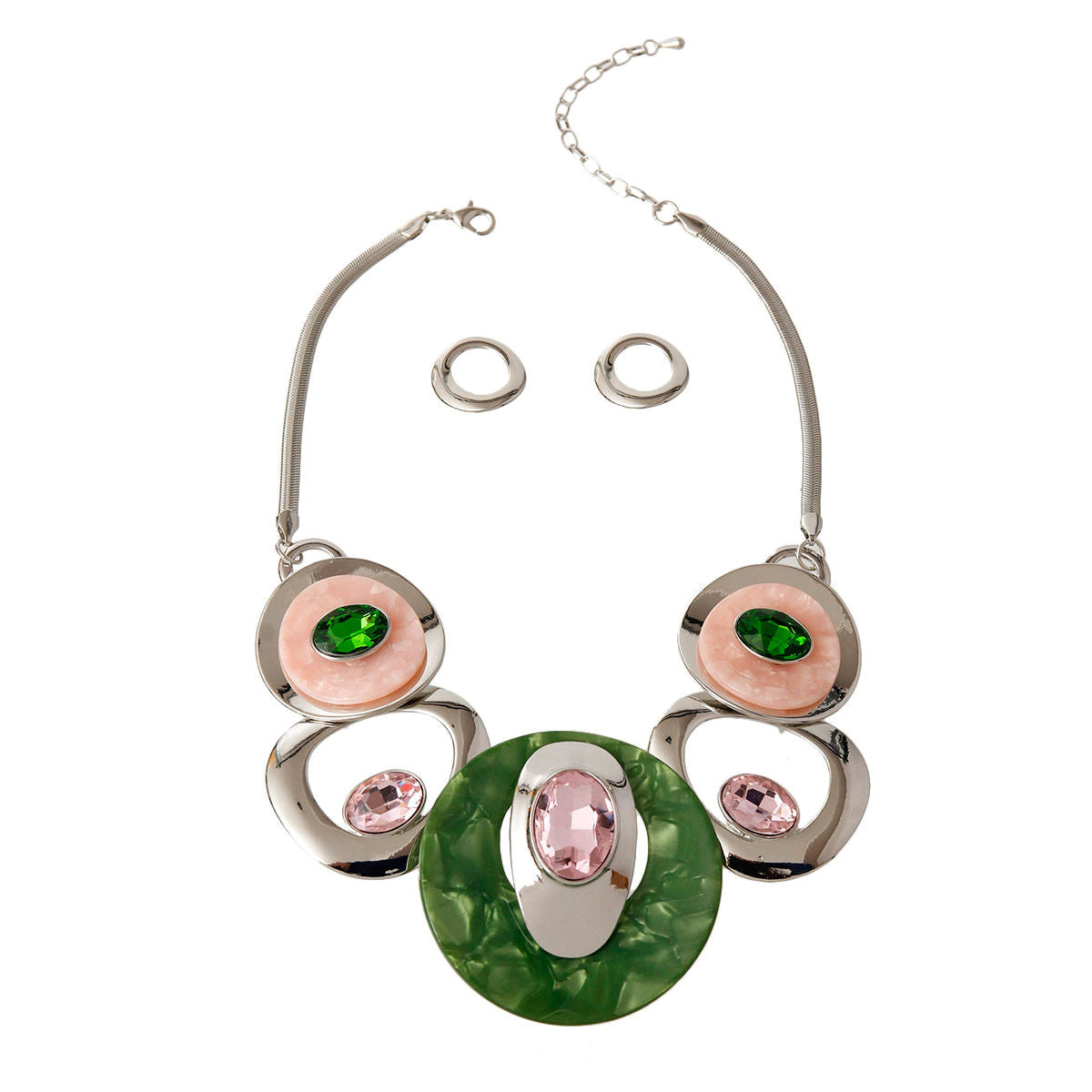 AKA Pink Green Circular Bib for Women