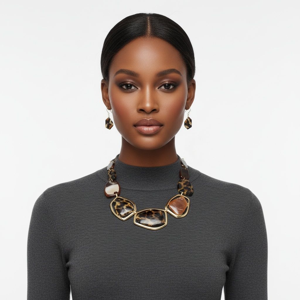 Collar Wild Marbled Leopard Artful Necklace Women