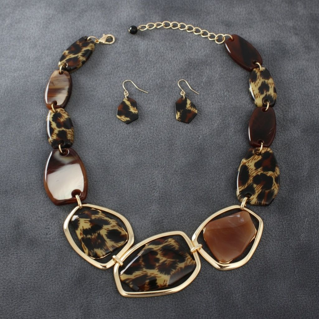 Collar Wild Marbled Leopard Artful Necklace Women