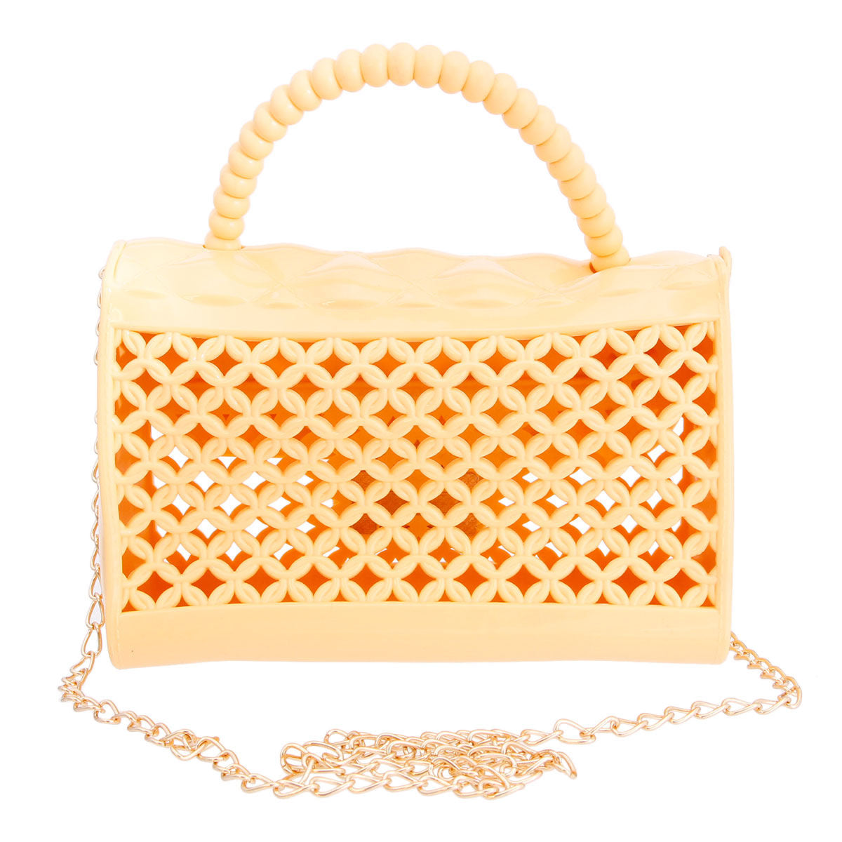 Yellow Jelly Top Handle Mini Crossbody