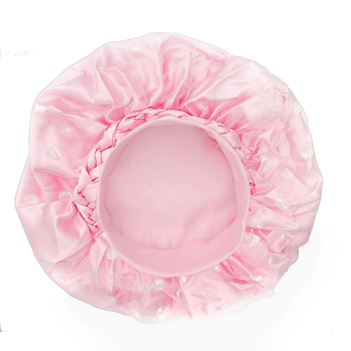 Bonnet Light Pink Satin Wide Edge Double Layer