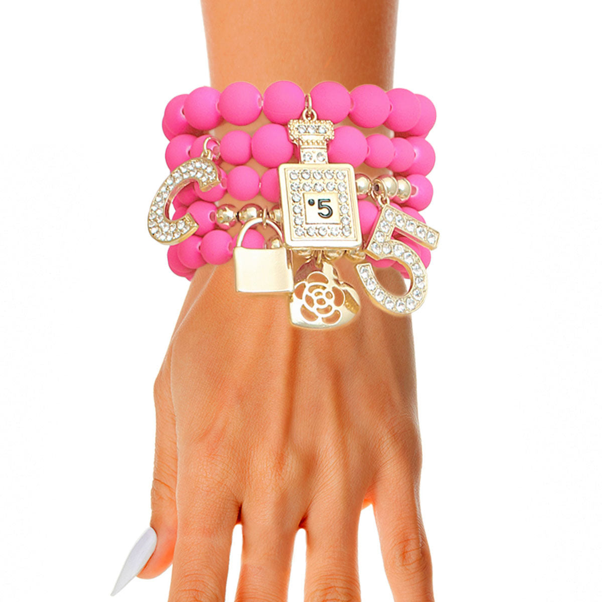 Matte Fuchsia No. 5 Boutique Charm Bracelets