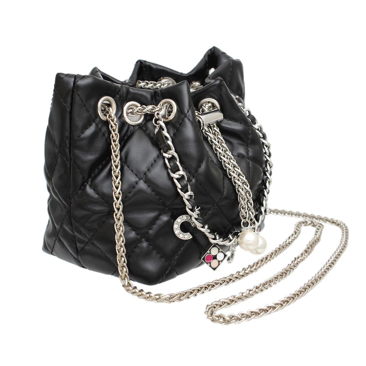 Mini Bucket Black Quilted Parisian Charm Bag