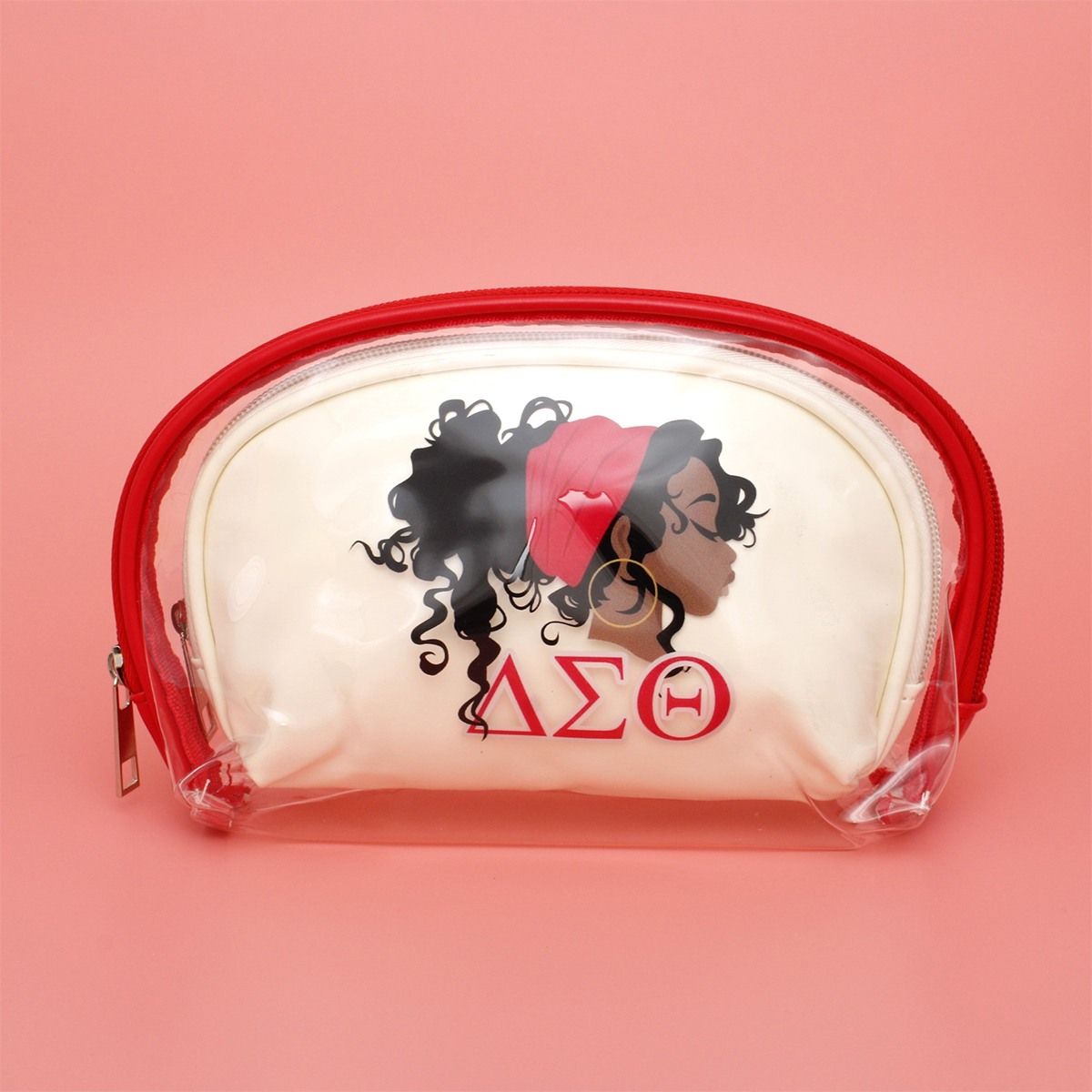 DST Sorority Red and Cream Cosmetic Pouch Set