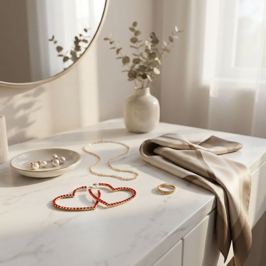 Hoop Sweet Sparkle Red Heart Rhinestone Earrings