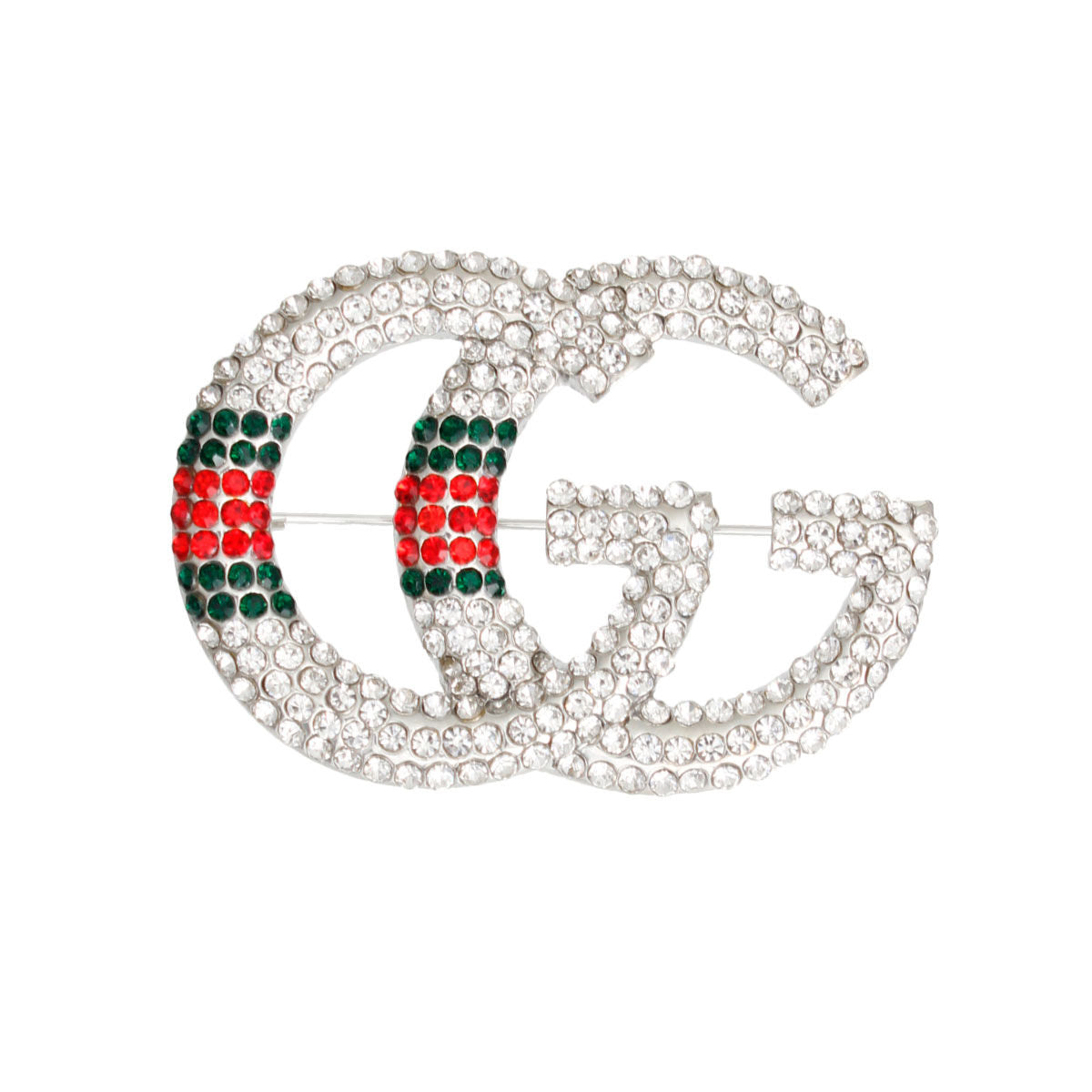 GG Stripe Silver Brooch