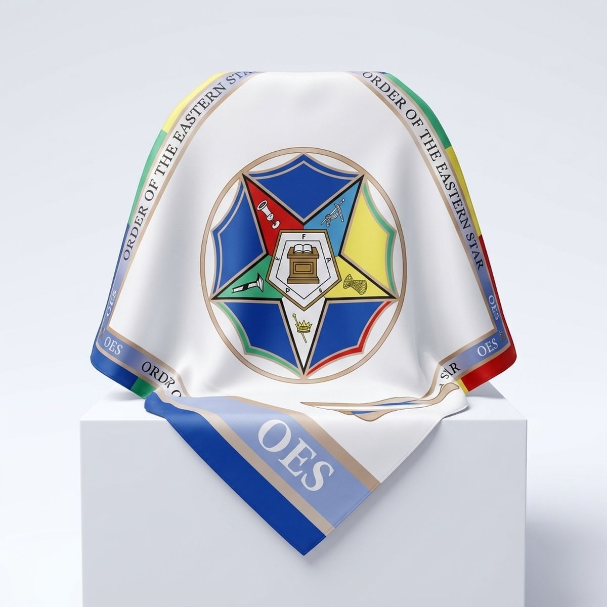 OES White Five Points & Heroines Square Scarf