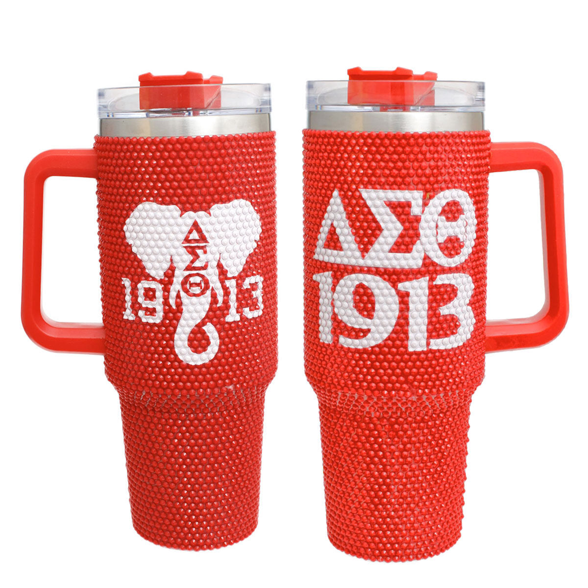 DST Sorority Red Bling 40.5 oz Tumbler Cup