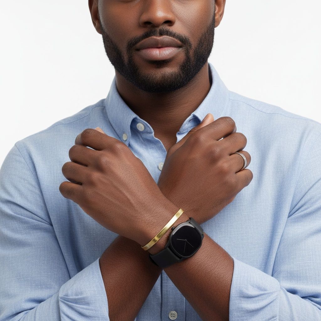 Mens 5.5mm Stainless Steel Herringbone Chain Bracelet