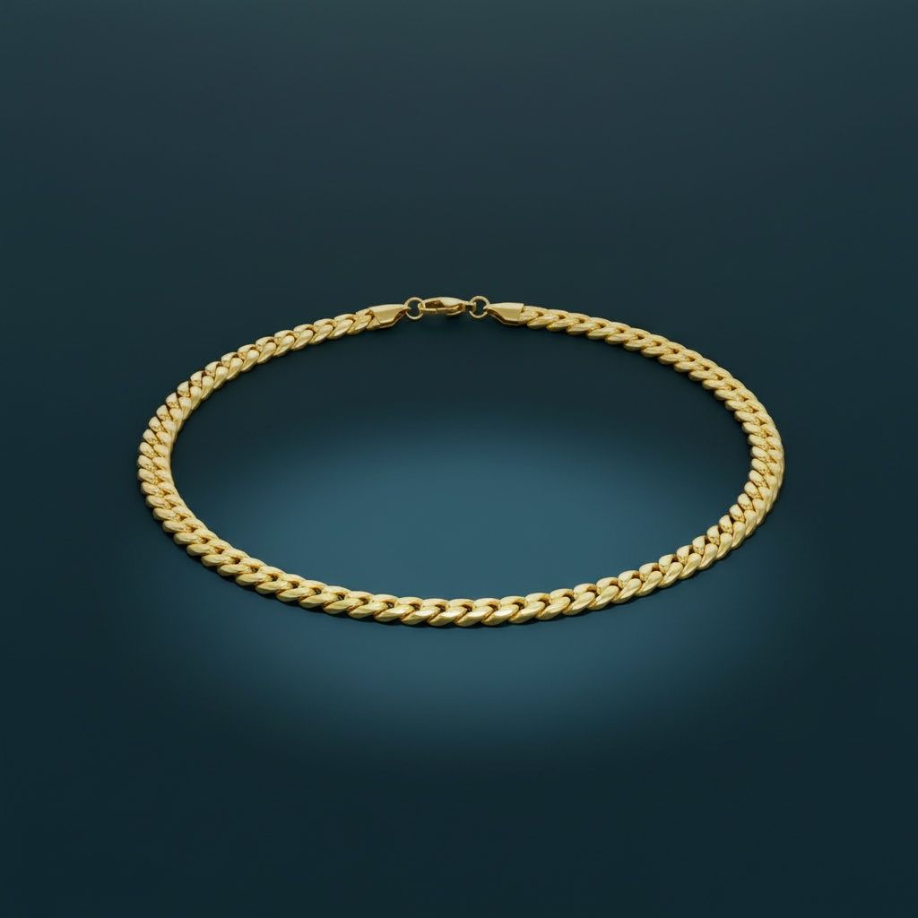 Mens 20in 8mm Gold 18K Stainless Steel Miami Chain