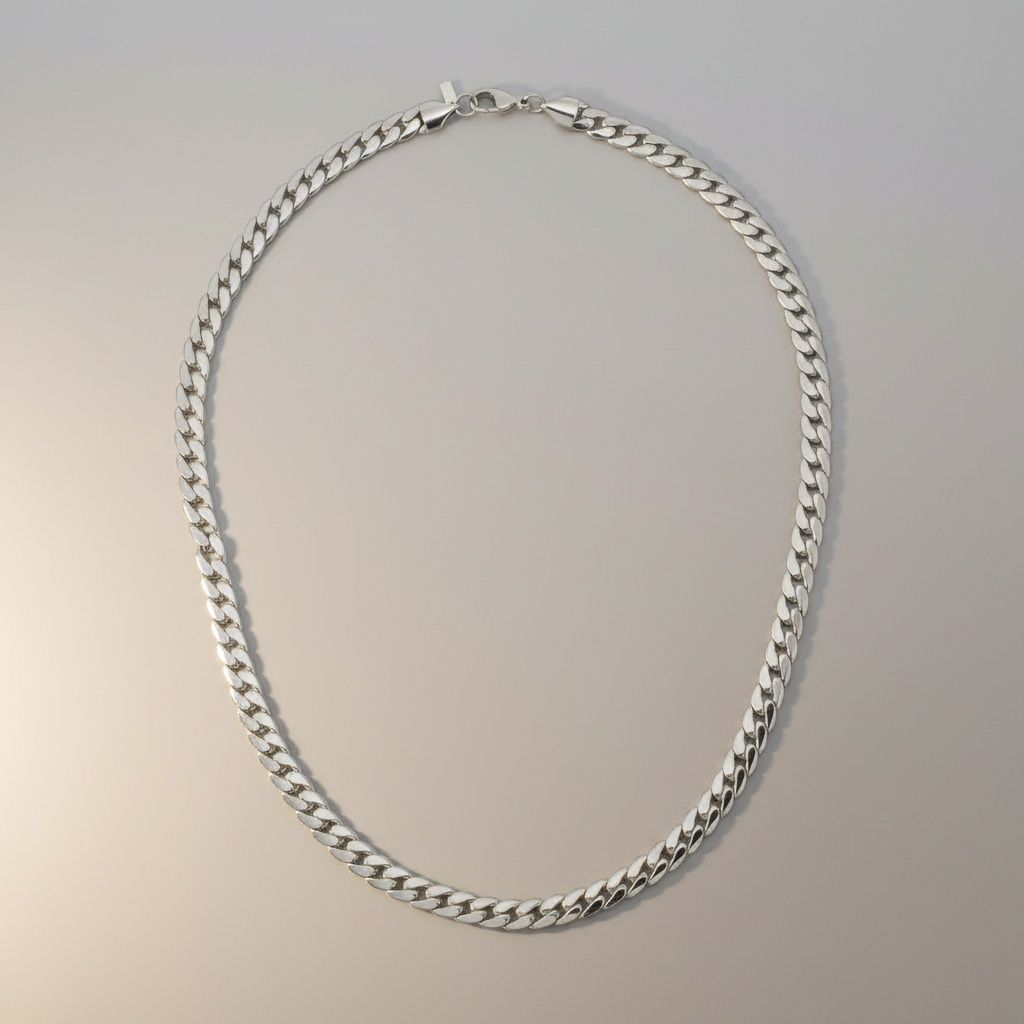 Mens 20in 8mm Stainless Steel Miami Chain