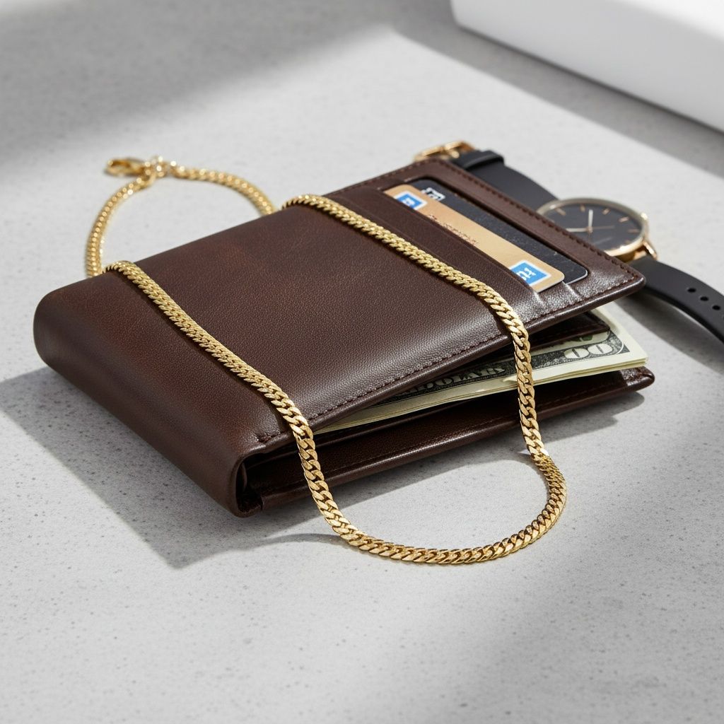 Mens 24in 8mm Gold 18K Stainless Steel Miami Chain