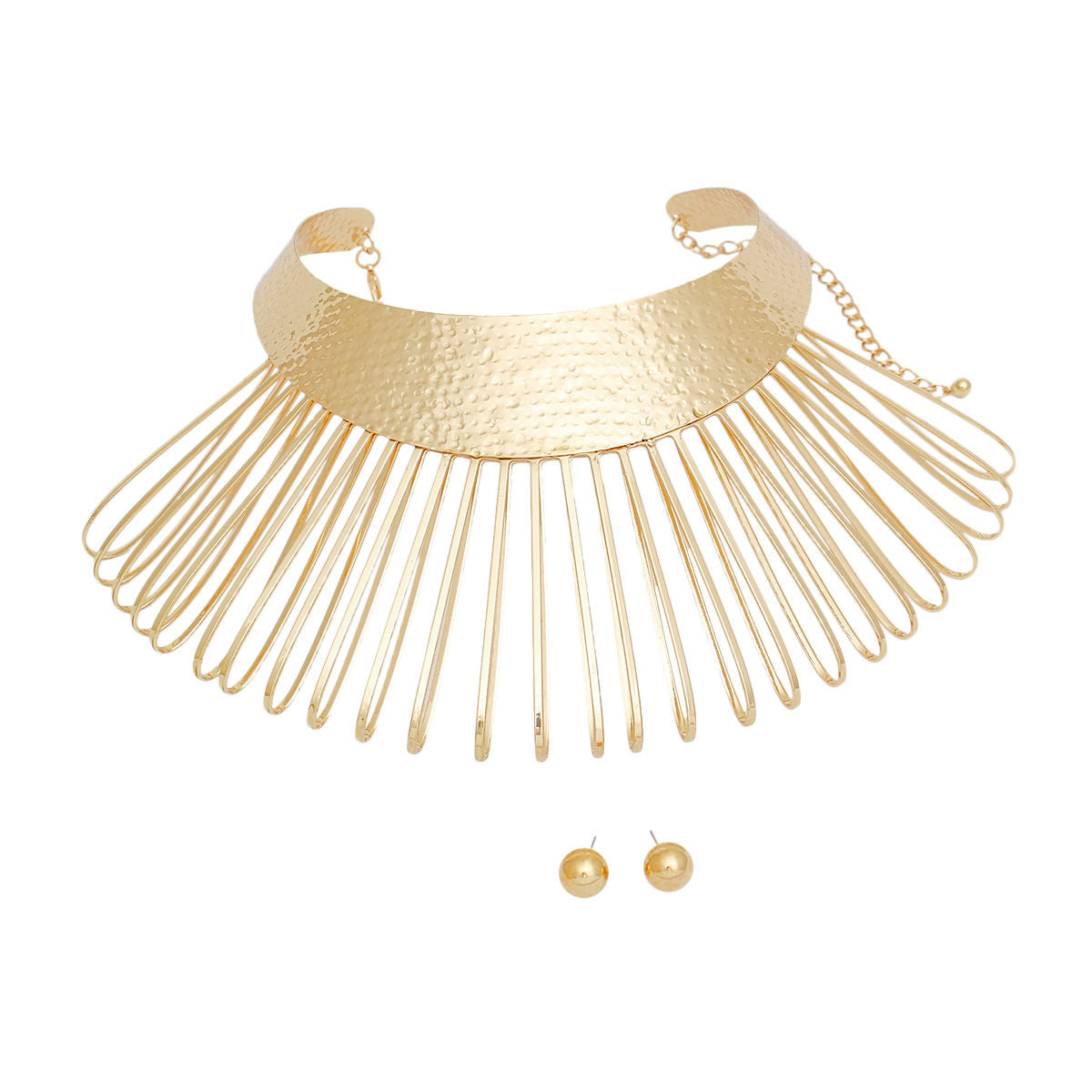 Armor Choker Collar Gold Looped Wire Set for Women