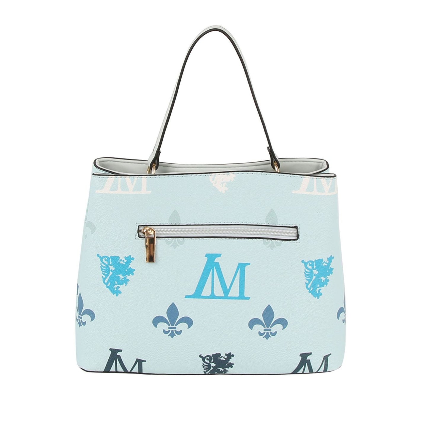 Handbag Blue Luxe Monogram Top Handle Bag Set