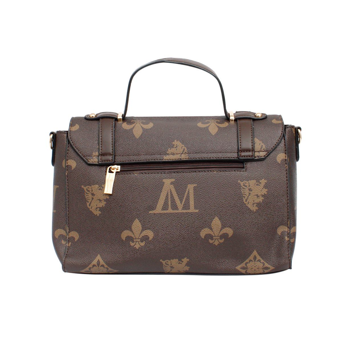 Messenger Brown Luxe Monogram Satchel Handbag Set