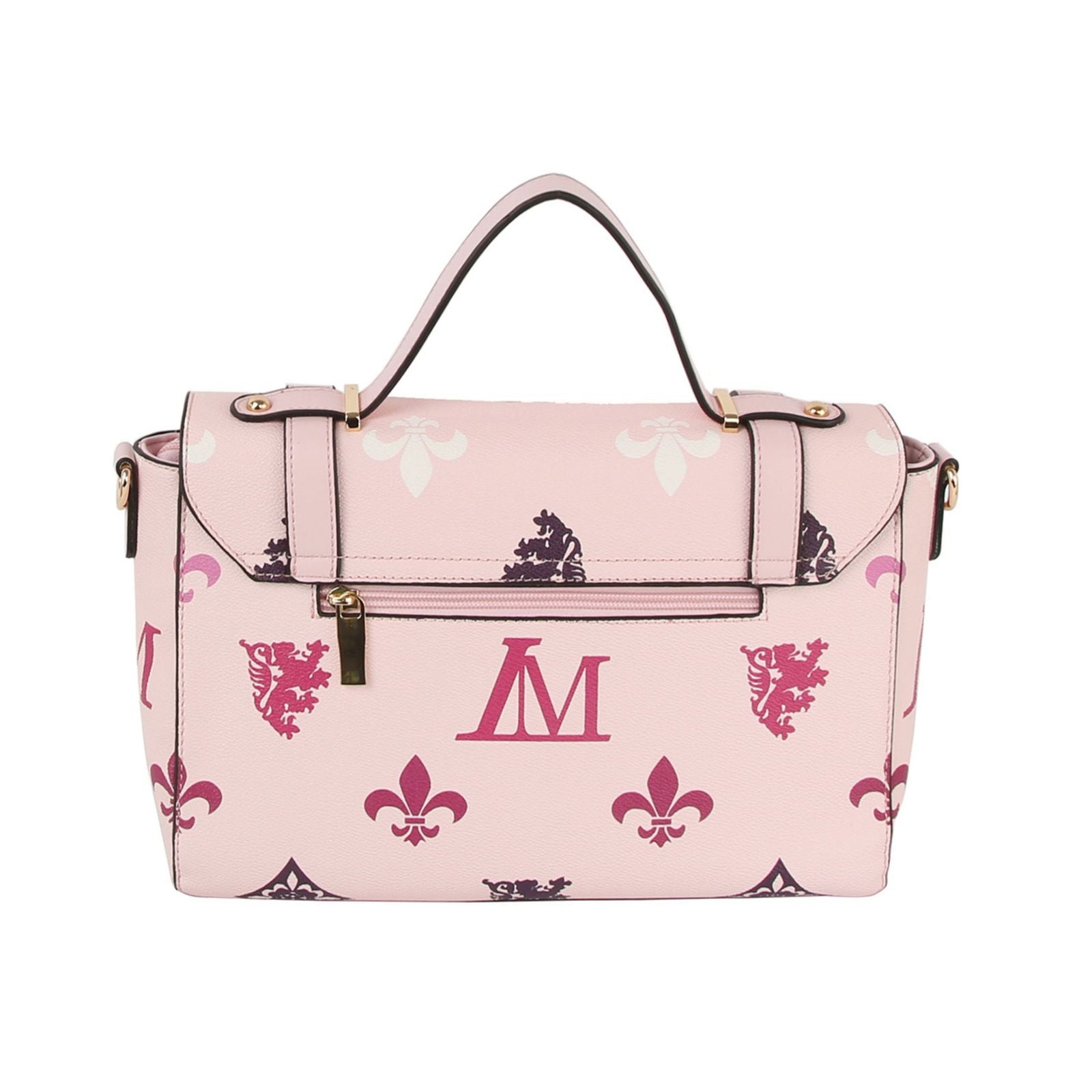 Messenger Pink Luxe Monogram Satchel Handbag Set