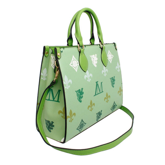 Tote Green Luxe Monogram Structured Satchel Bag