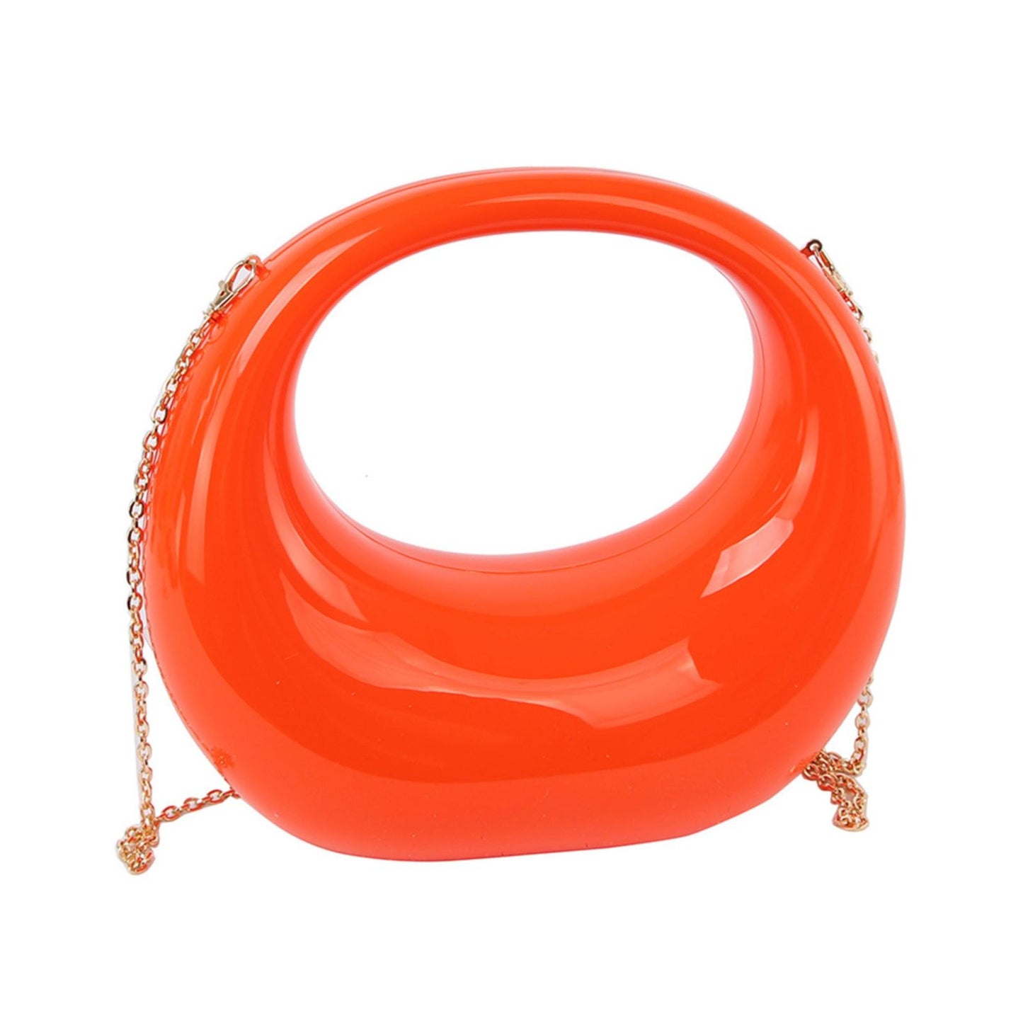 Handbag Orange Crescent Moon Evening Bag Women