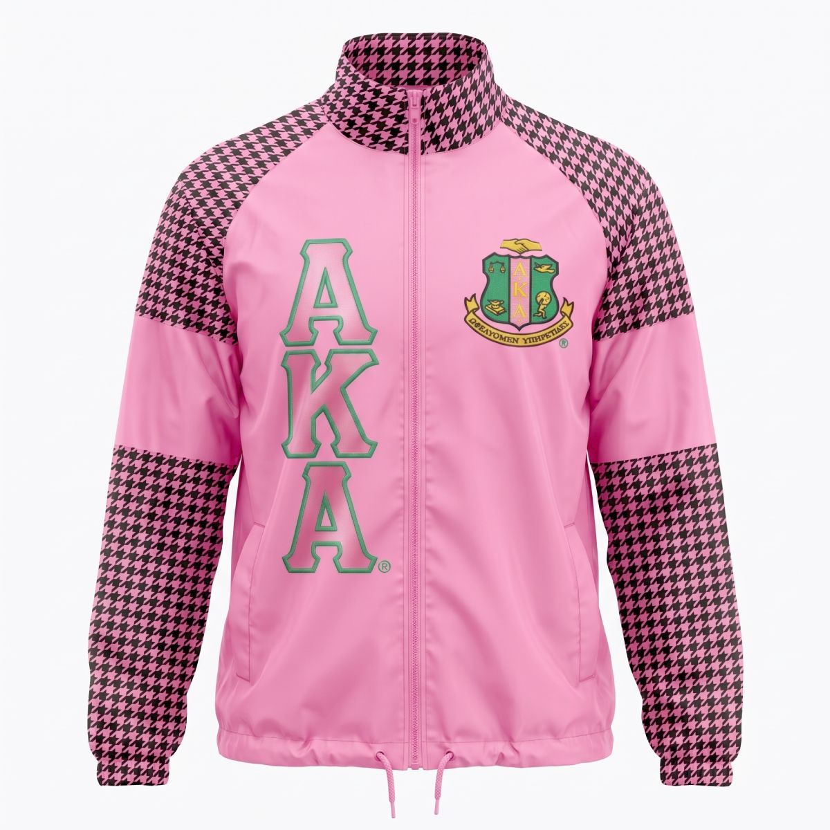 AKA Apparel Small Pink & Black Windbreaker Jacket