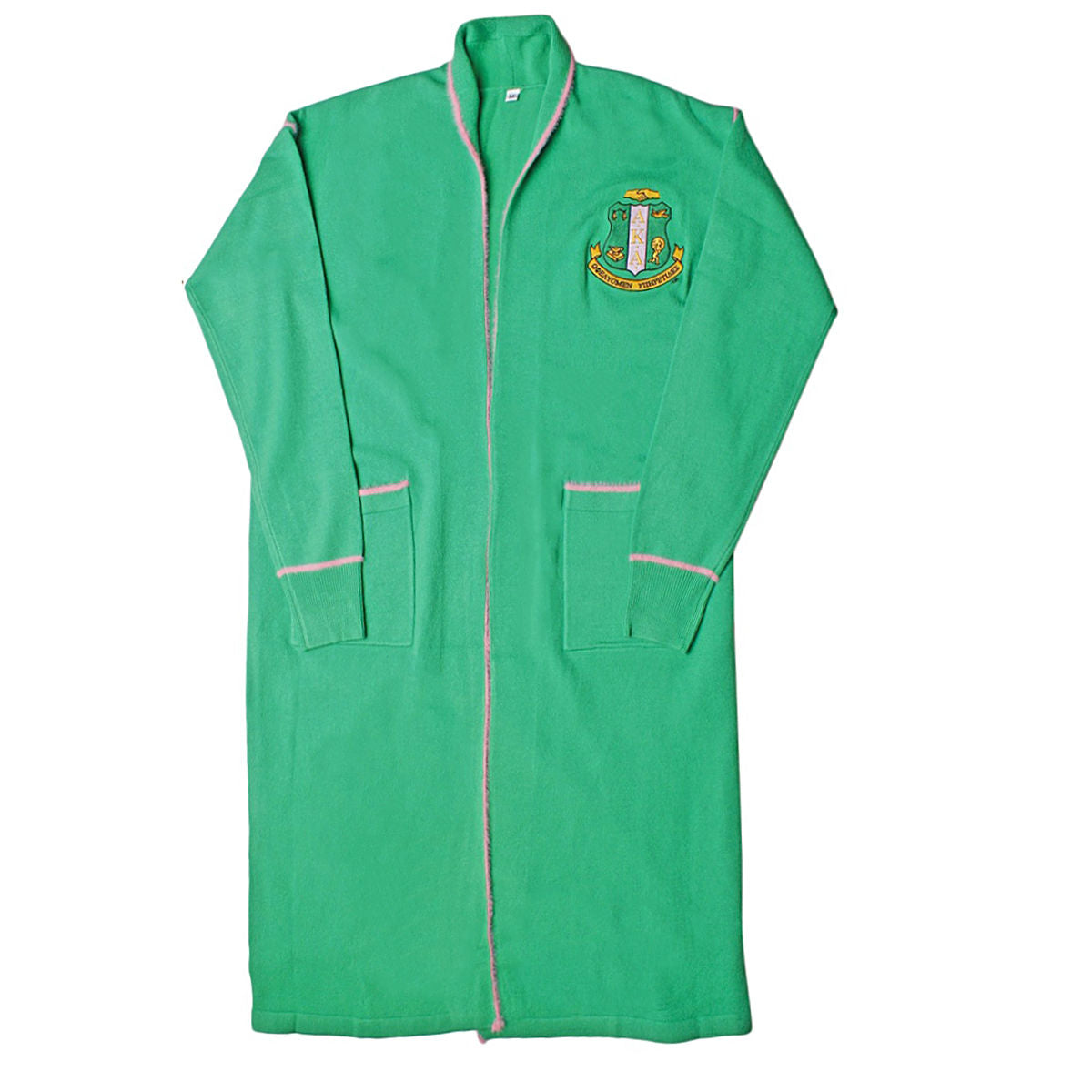 AKA Sorority Small Green Long Duster Cardigan