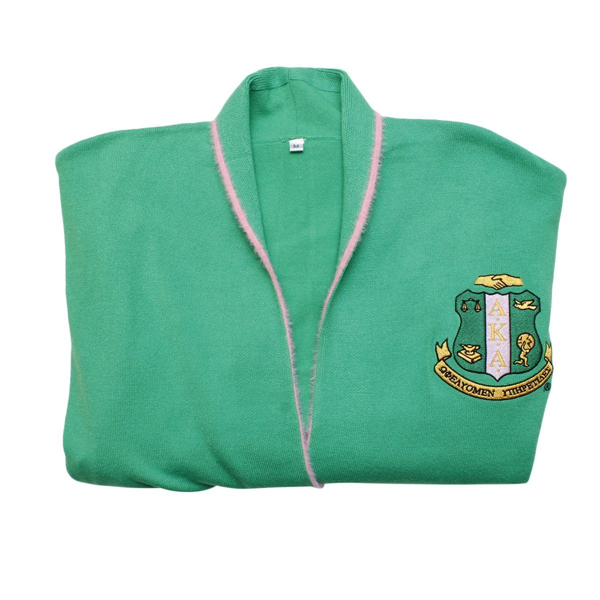 AKA Sorority Small Green Long Duster Cardigan