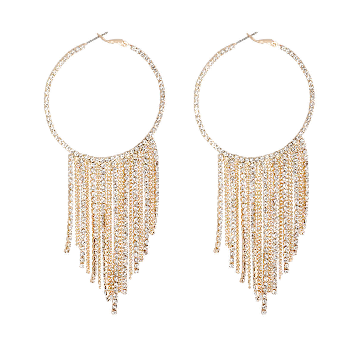 Gold Iced Fringe Hoops