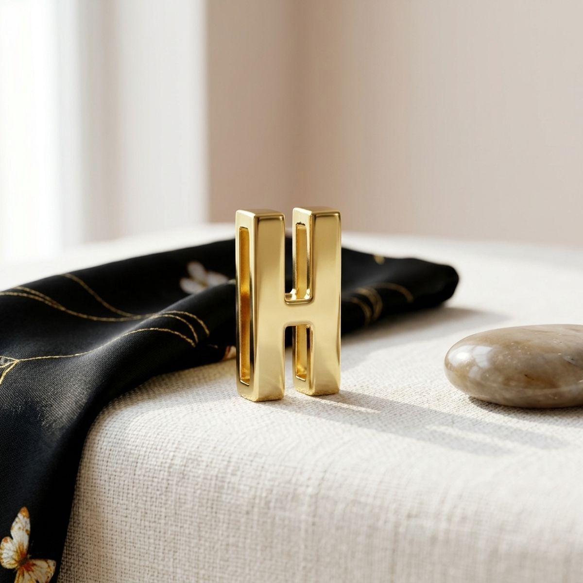Letter H Gold Slide Letter Charm Sold Individually