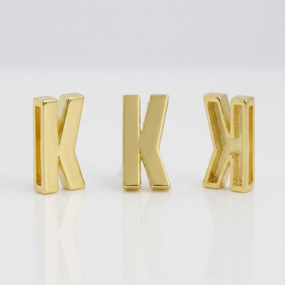 Letter K Gold Slide Letter Charm Sold Individually