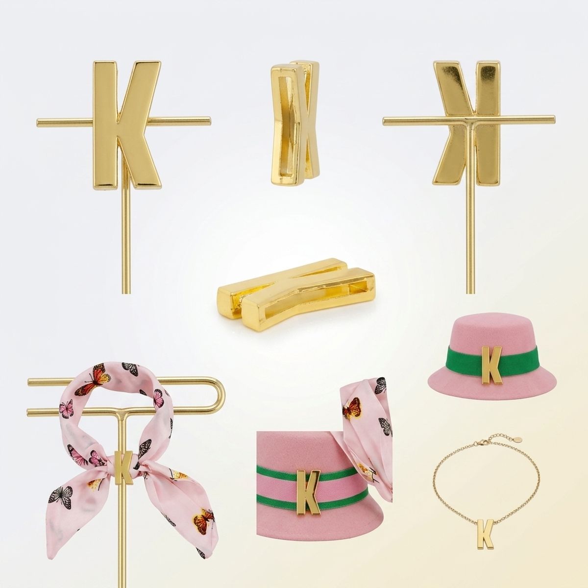 Letter K Gold Slide Letter Charm Sold Individually