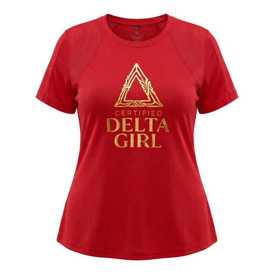 DST Certified 3XL Delta Girl Red Athletic Tee