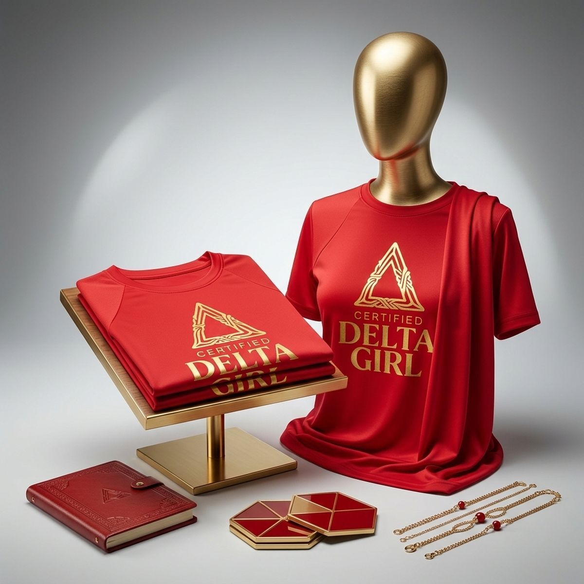 DST Certified Large Delta Girl Red Athletic Tee