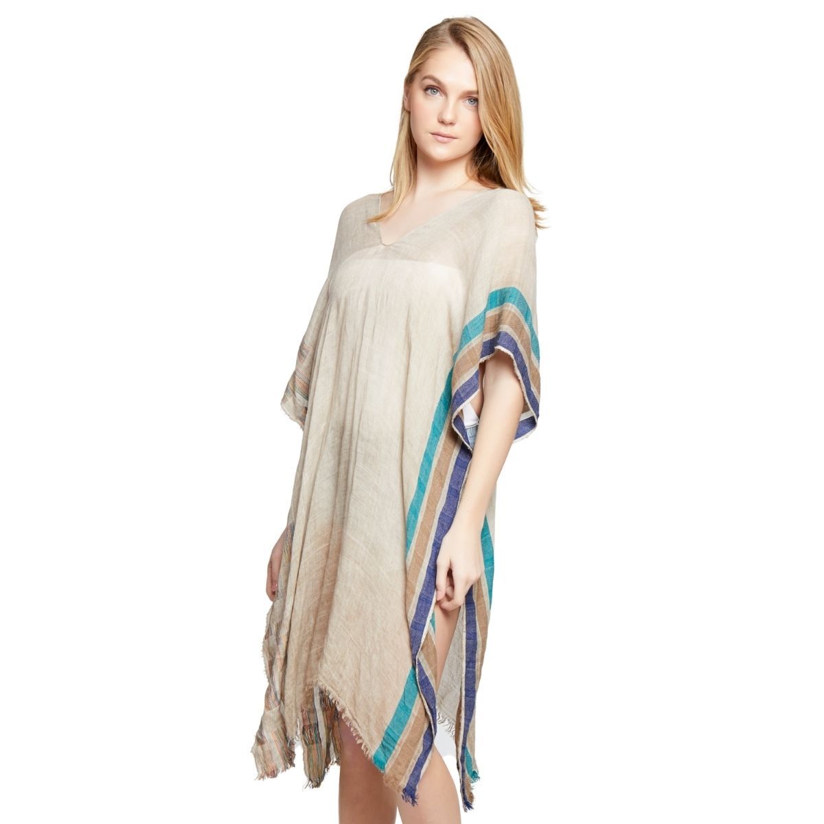 Taupe Rainbow Weave Kaftan