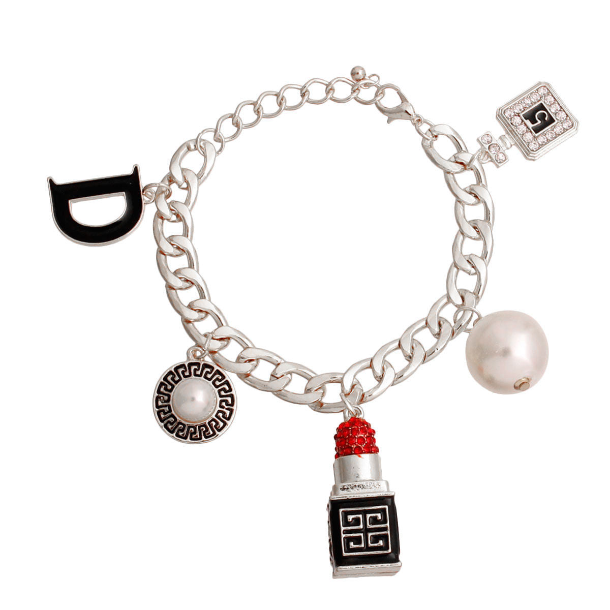 Luxury Designers Charms Silver Bracelet