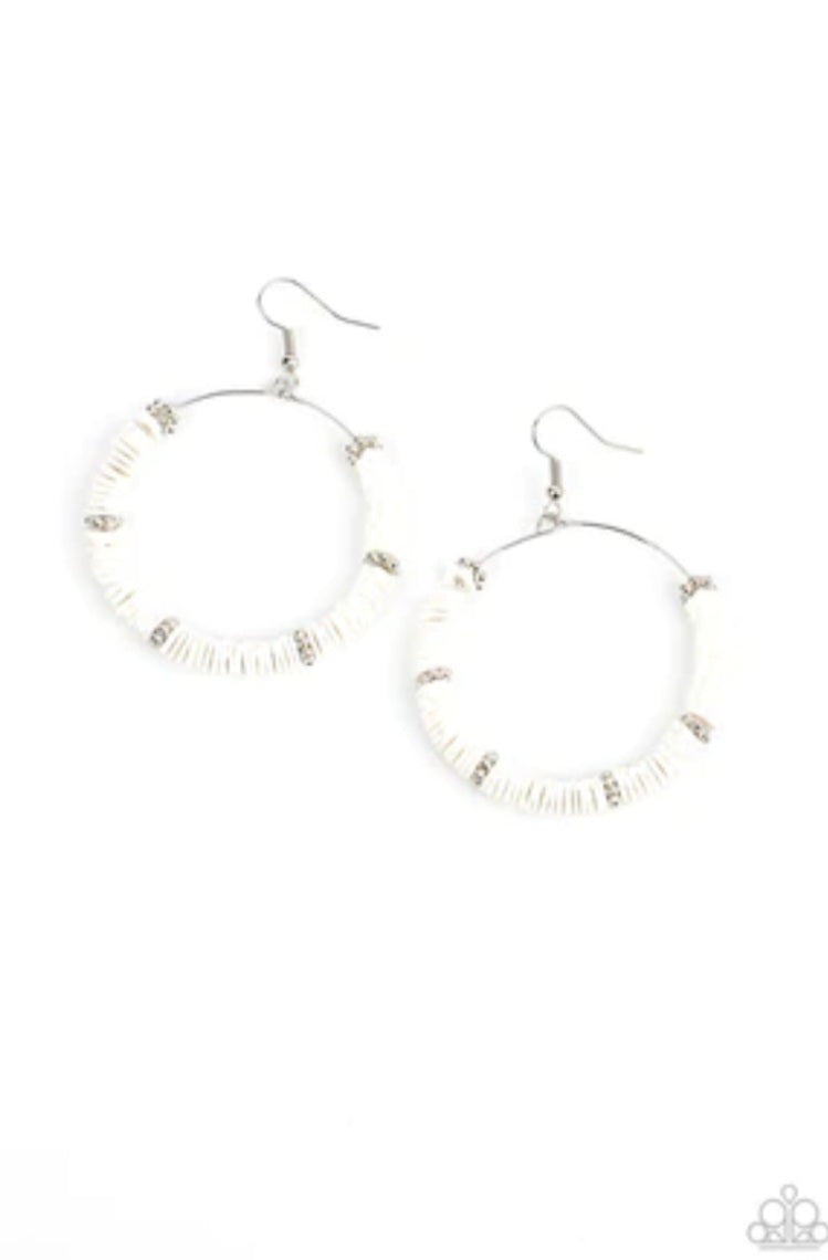 Loudly Layered - White Earrings