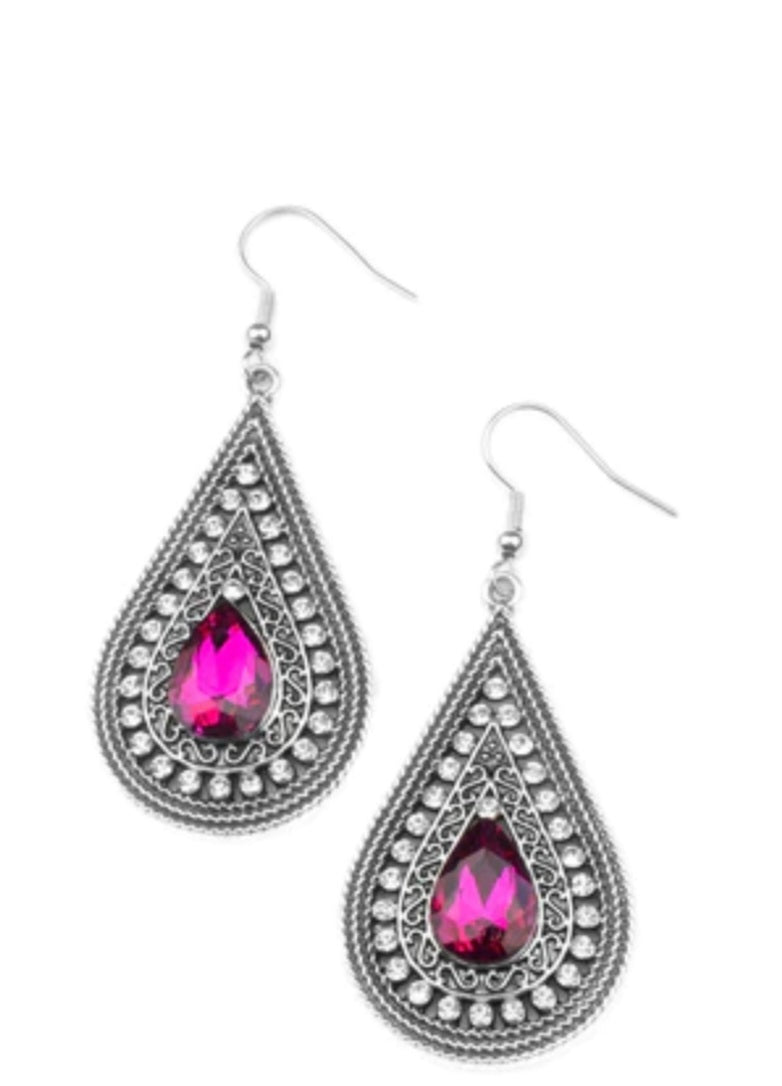 Metro Masquerade - Pink Earrings