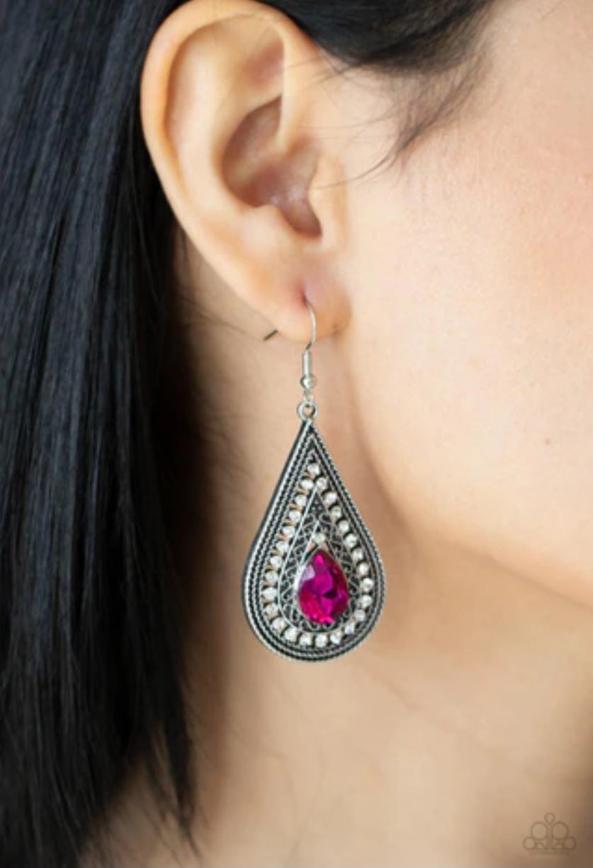 Metro Masquerade - Pink Earrings