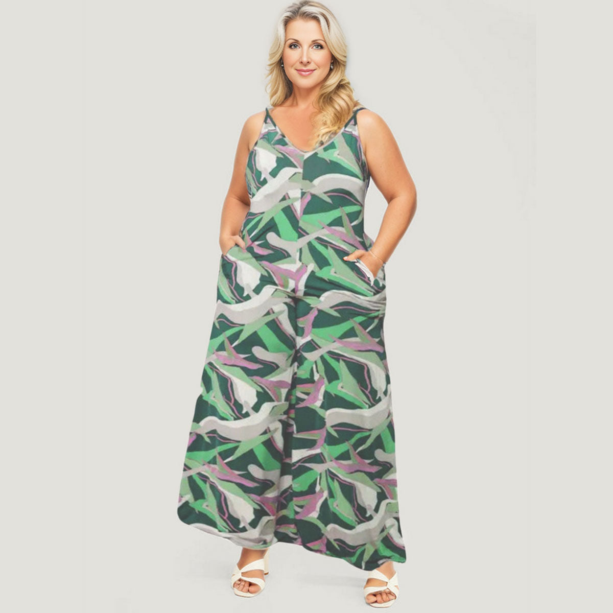 5XL Green Cami Romper