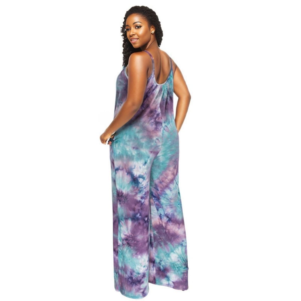 2XL Purple Tie Dye Jumpsuit