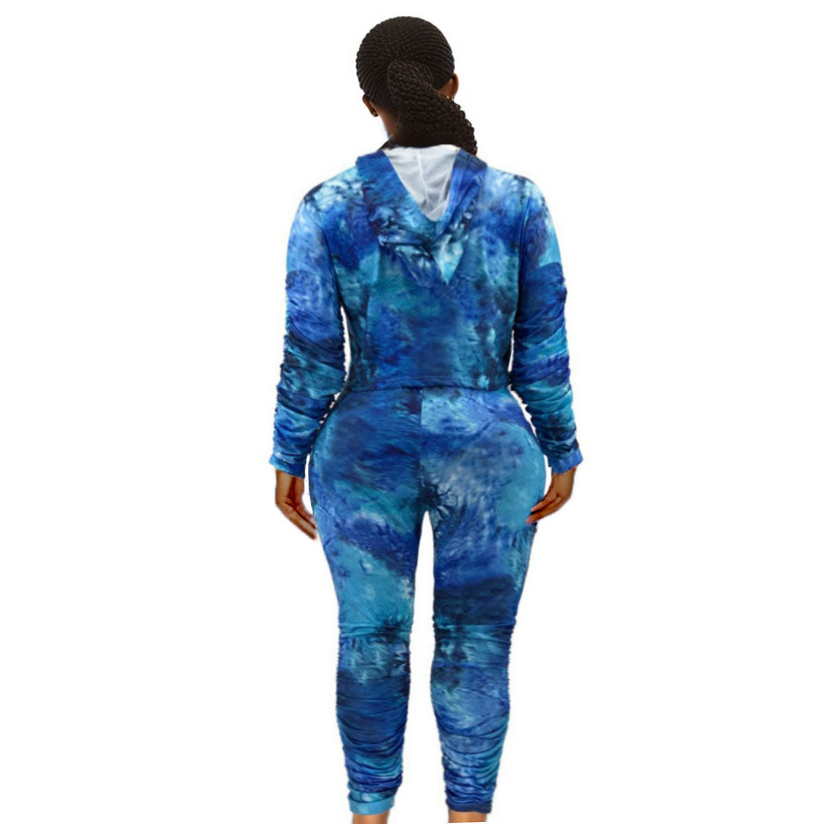 3XL Blue Tie Dye Hoodie Set