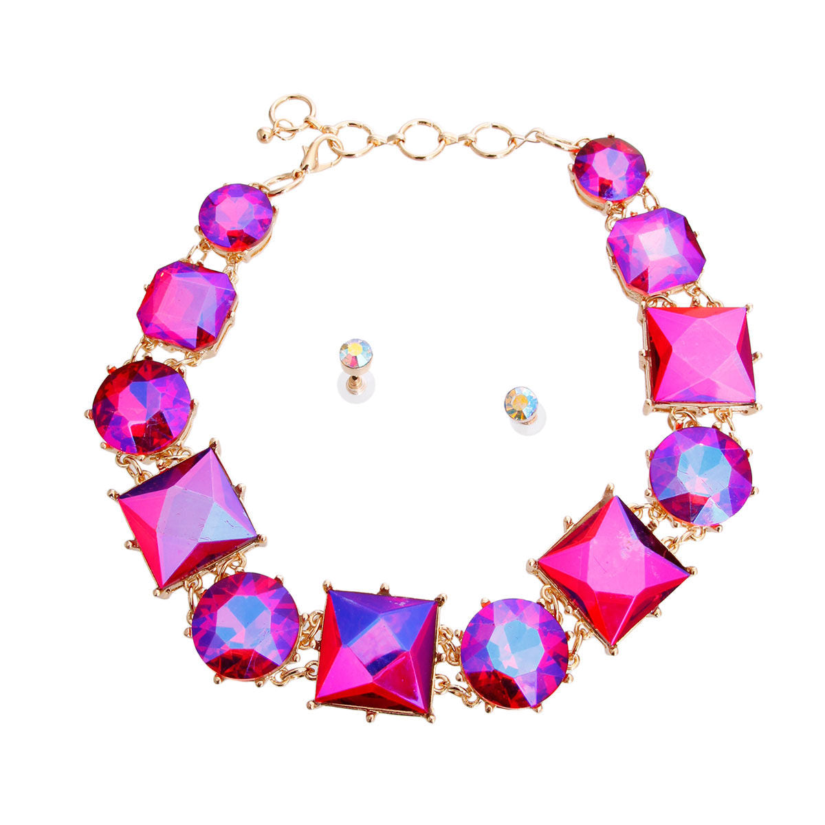 Purple Various Crystal Collar Set