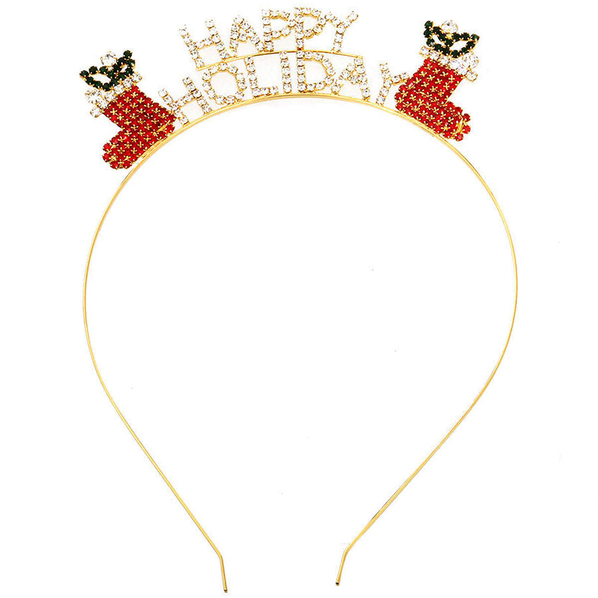 Rhinestone Gold Holiday Hair Band