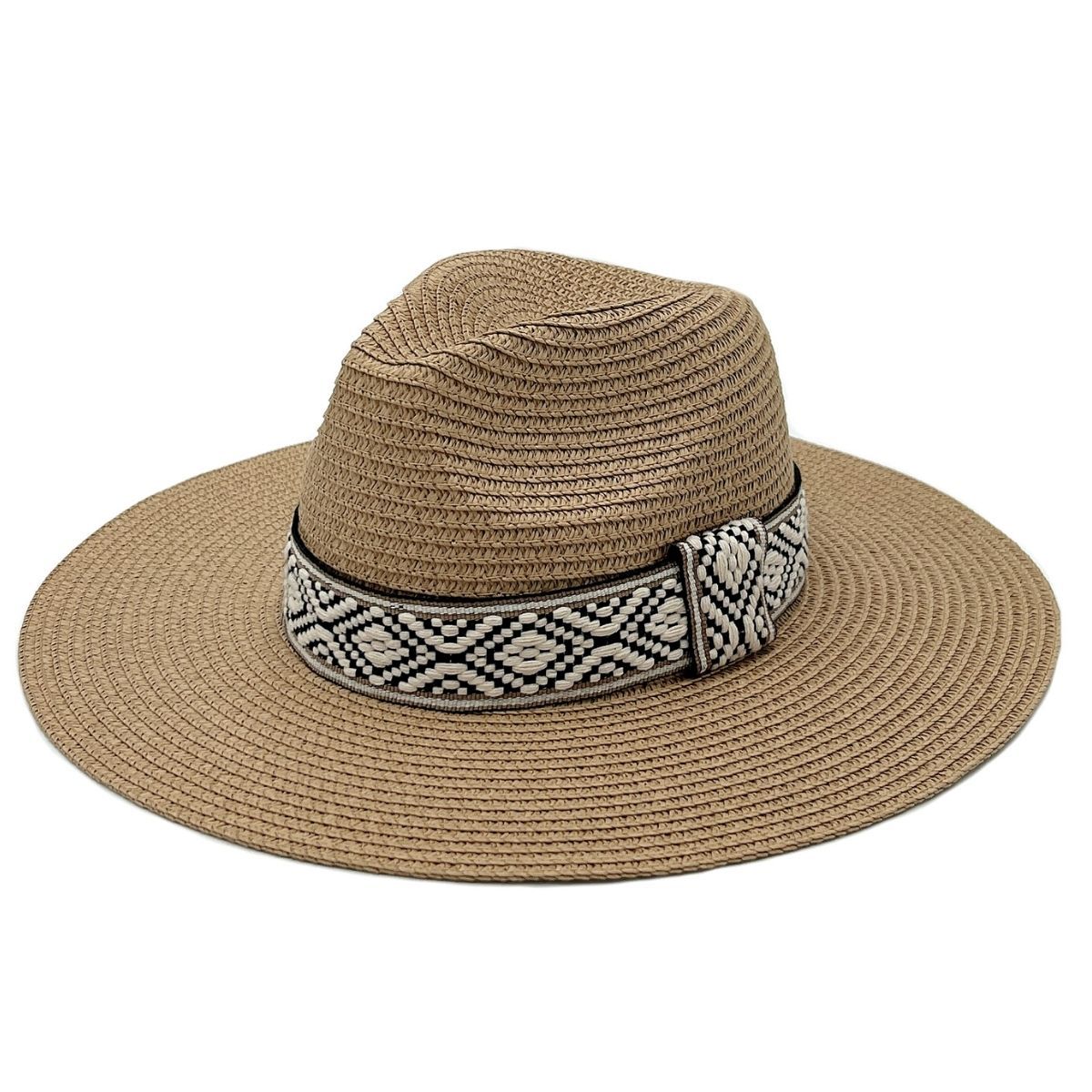 Camel Straw Panama Fedora