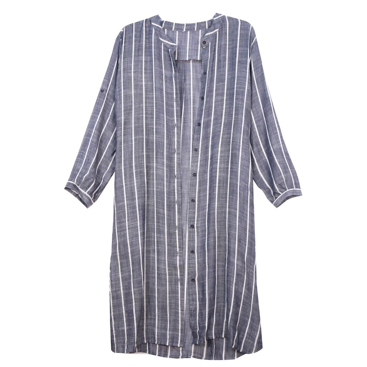 Blue Pin Stripe Long Shirt Kimono