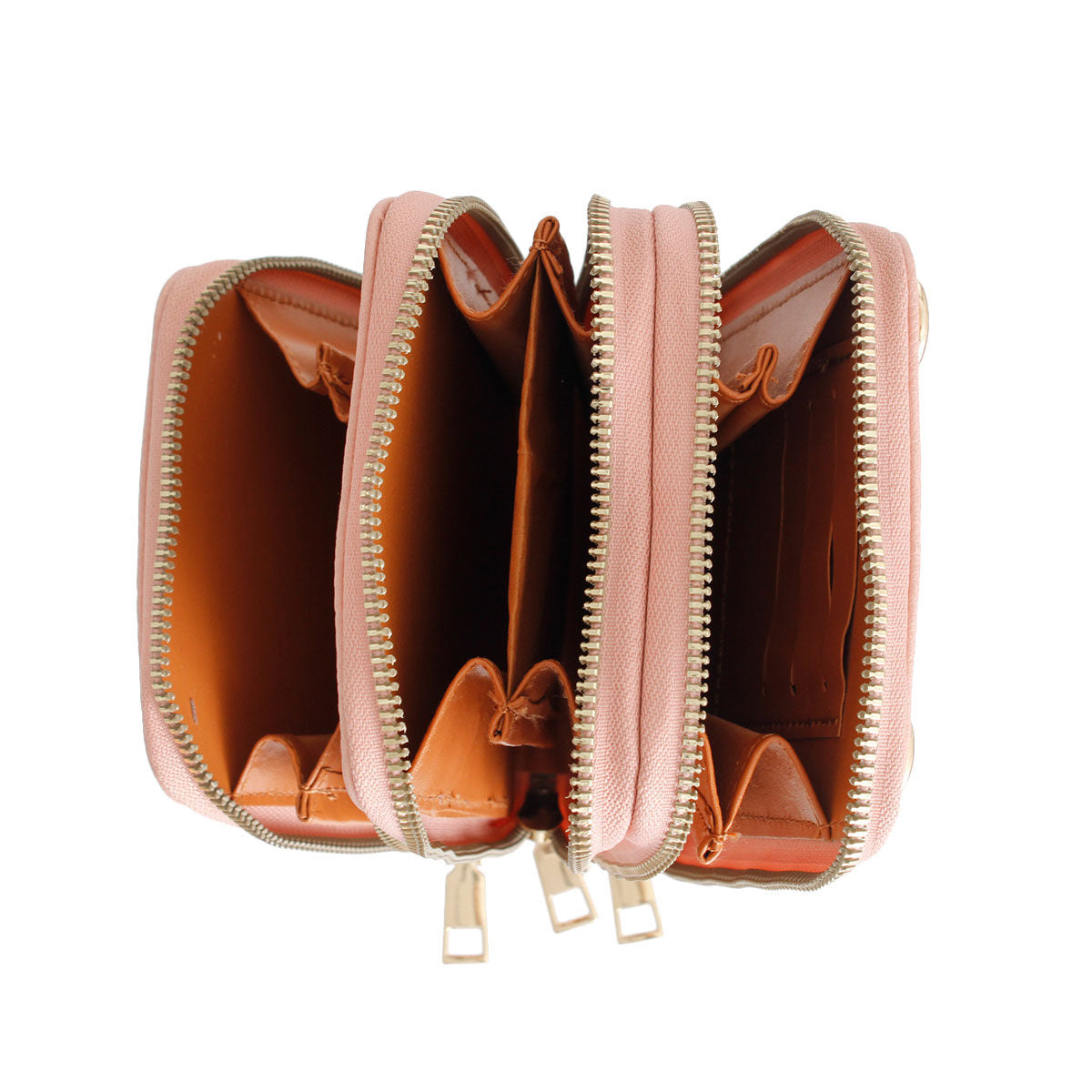 Pink Triple Pocket Crossbody