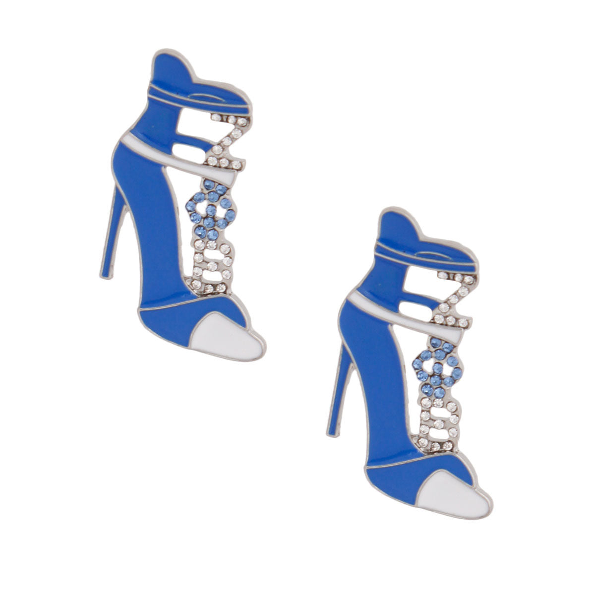 Blue White Zeta Heel Studs