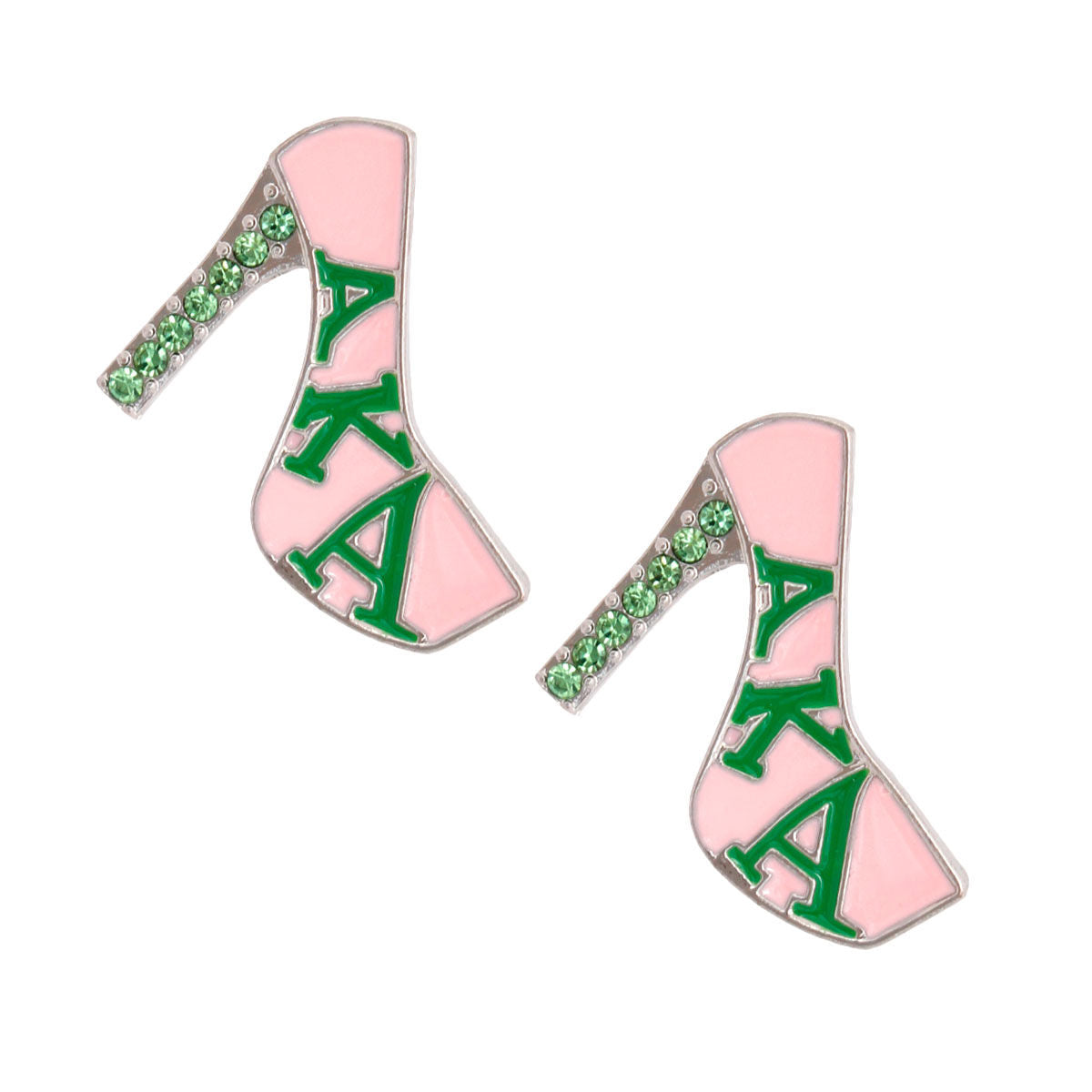 Pink Green Platform Studs